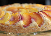 Low Sugar Peach Almond Cake